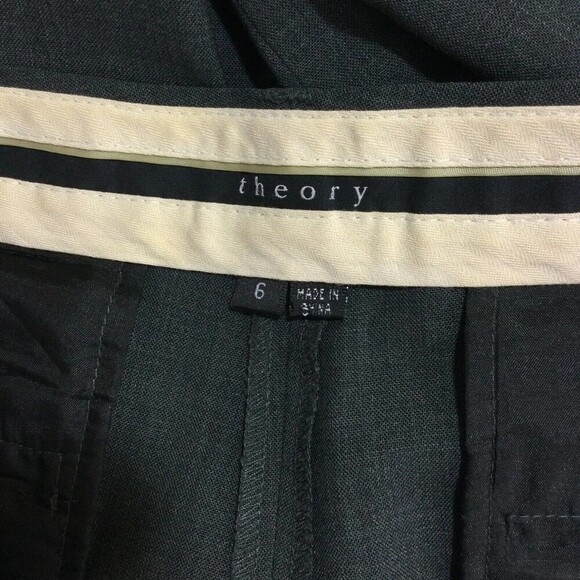 Theory Womens Wool Blend Straight Leg Trouser Fit Dress Pants Charcoal Gray Sz 6 - Picture 7 of 9
